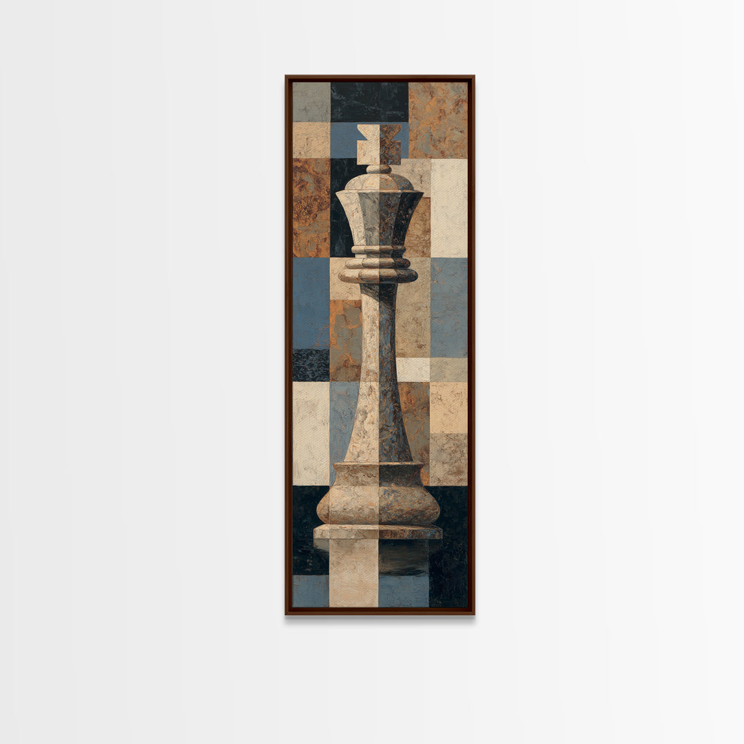 Single Chess King Canvas Print, Law Office Art, Teen Girl Room Decor, Office Decor, Oil Painting, Counsel, Luxury Decor, LOA-1x3-82