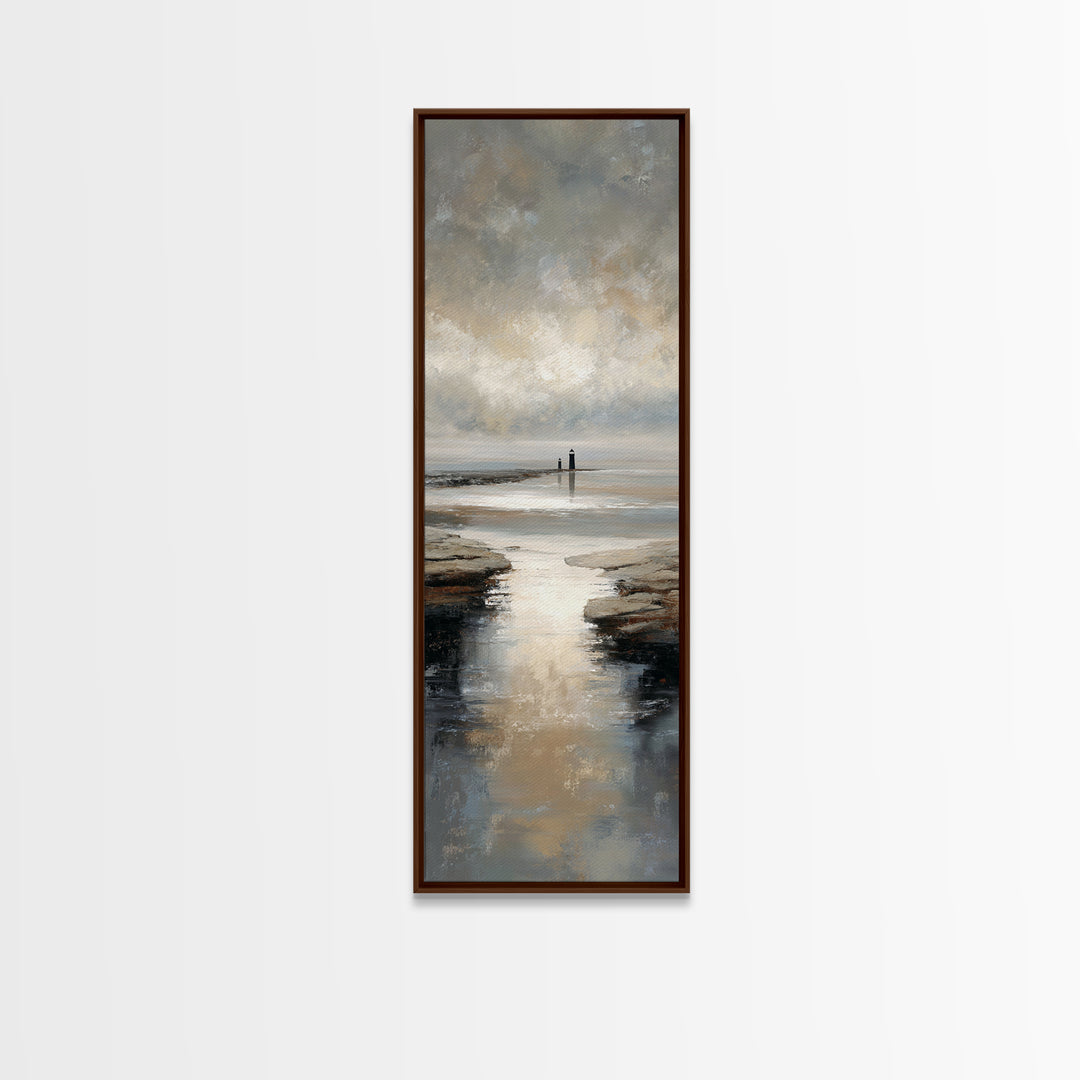 Stormy Landscape with Lighthouse as Guidance Metaphor Canvas Print, Law Office Art, Bookish Wall Art, Office Decor, Counsel, LOA-1x3-95