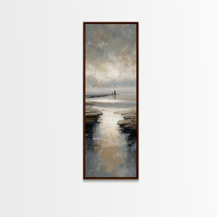 Stormy Landscape with Lighthouse as Guidance Metaphor Canvas Print, Law Office Art, Bookish Wall Art, Office Decor, Counsel, LOA-1x3-95