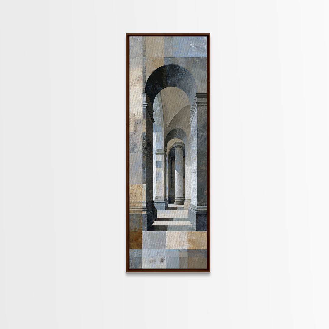 Architectural Arch and Column Abstraction Canvas Print, Law Office Art, Law School Gifts, Office Decor, Abstract Art, Counsel, LOA-1x3-98
