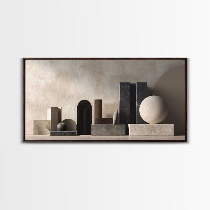 Balanced Geometric Forms Symbolizing Fairness Framed Canvas Print, Law Office Art, Art Print, Office Decor, Fine Art, Counsel, LOA-2x1-1