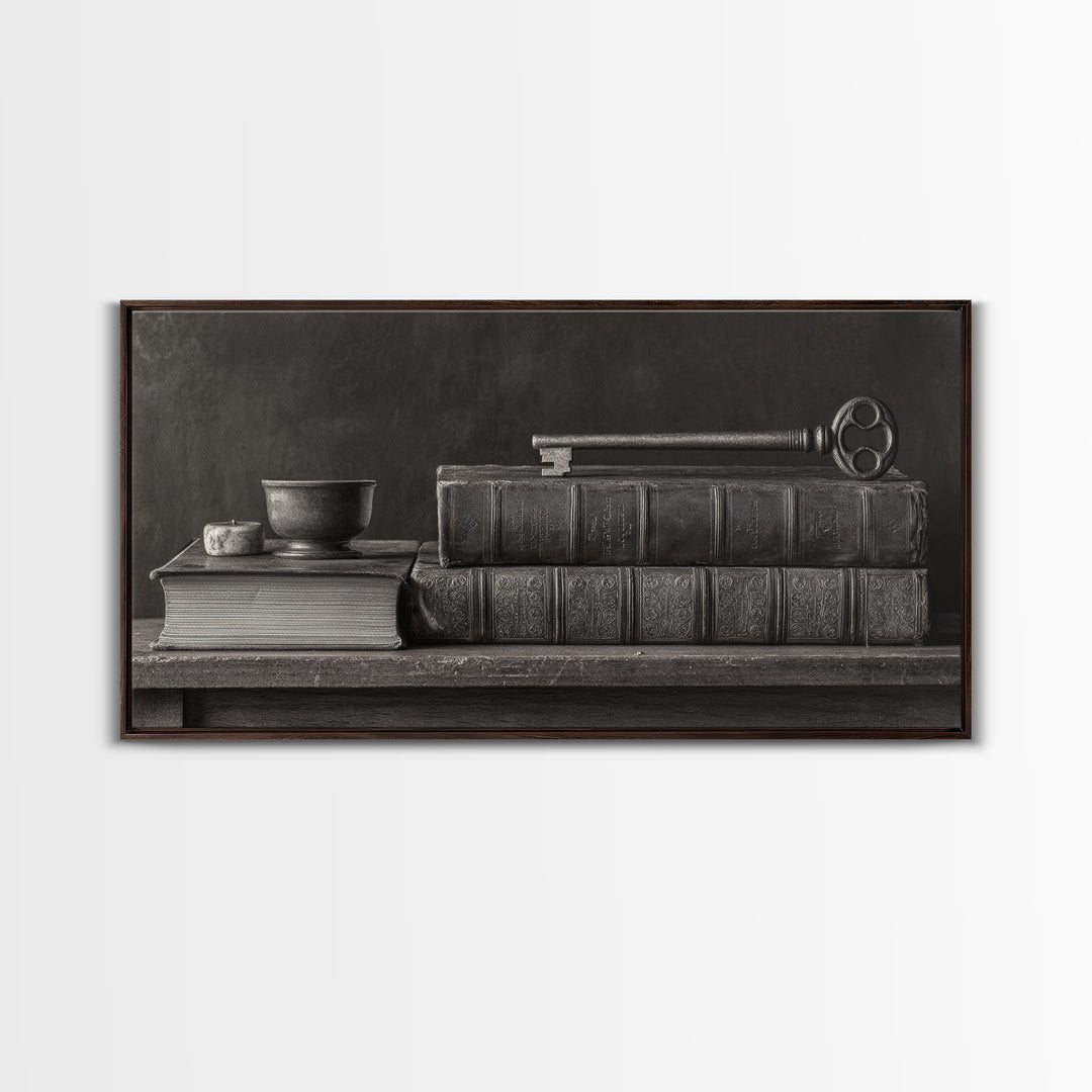 Classical Scales of Justice Framed Canvas Print, Law Office Art, Contemporary Art, Office Decor, Counsel, Metal Wall Decor, LOA-2x1-45