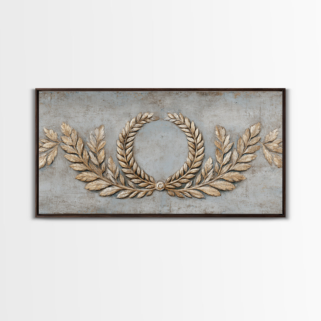 Roman Laurel Wreath Canvas Print, Law Office Art, Decor, Office Decor, Fine Art, Counsel, Bookish Wall Art, Gifts for Lawyers, LOA-2x1-52