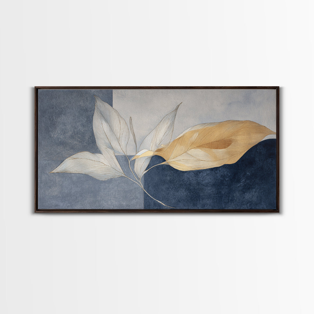 Minimal Line Drawing of Scales and Laurel Framed Canvas Print, Law Office Art, Modern Decor, Office Decor, Fine Art, Counsel, LOA-2x1-6
