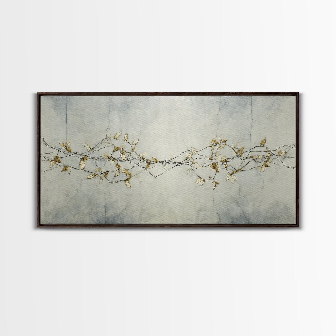 Minimal Line Drawing of Scales and Laurel Canvas Print, Law Office Art, Art Print, Office Decor, Abstract Art, Counsel, LOA-2x1-78