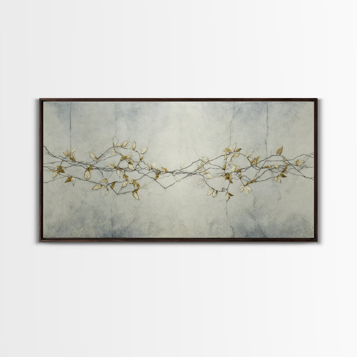 Minimal Line Drawing of Scales and Laurel Canvas Print, Law Office Art, Art Print, Office Decor, Abstract Art, Counsel, LOA-2x1-78