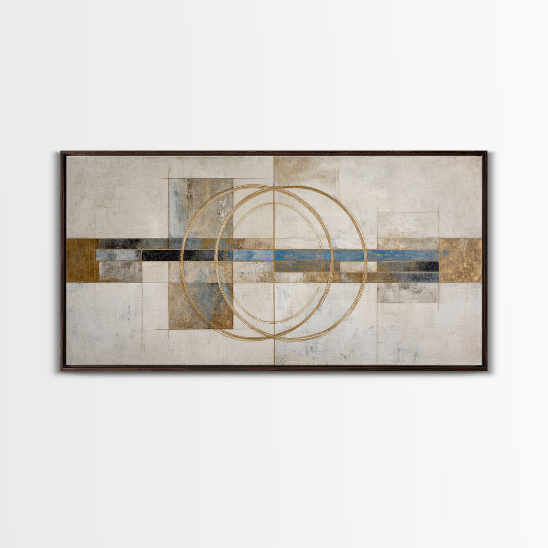 Gold Thread Knot Symbolizing Resolution Framed Canvas Print, Law Office Art, Textured Painting, Office Decor, Fine Art, Counsel, LOA-2x1-86