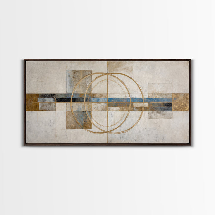 Gold Thread Knot Symbolizing Resolution Framed Canvas Print, Law Office Art, Textured Painting, Office Decor, Fine Art, Counsel, LOA-2x1-86