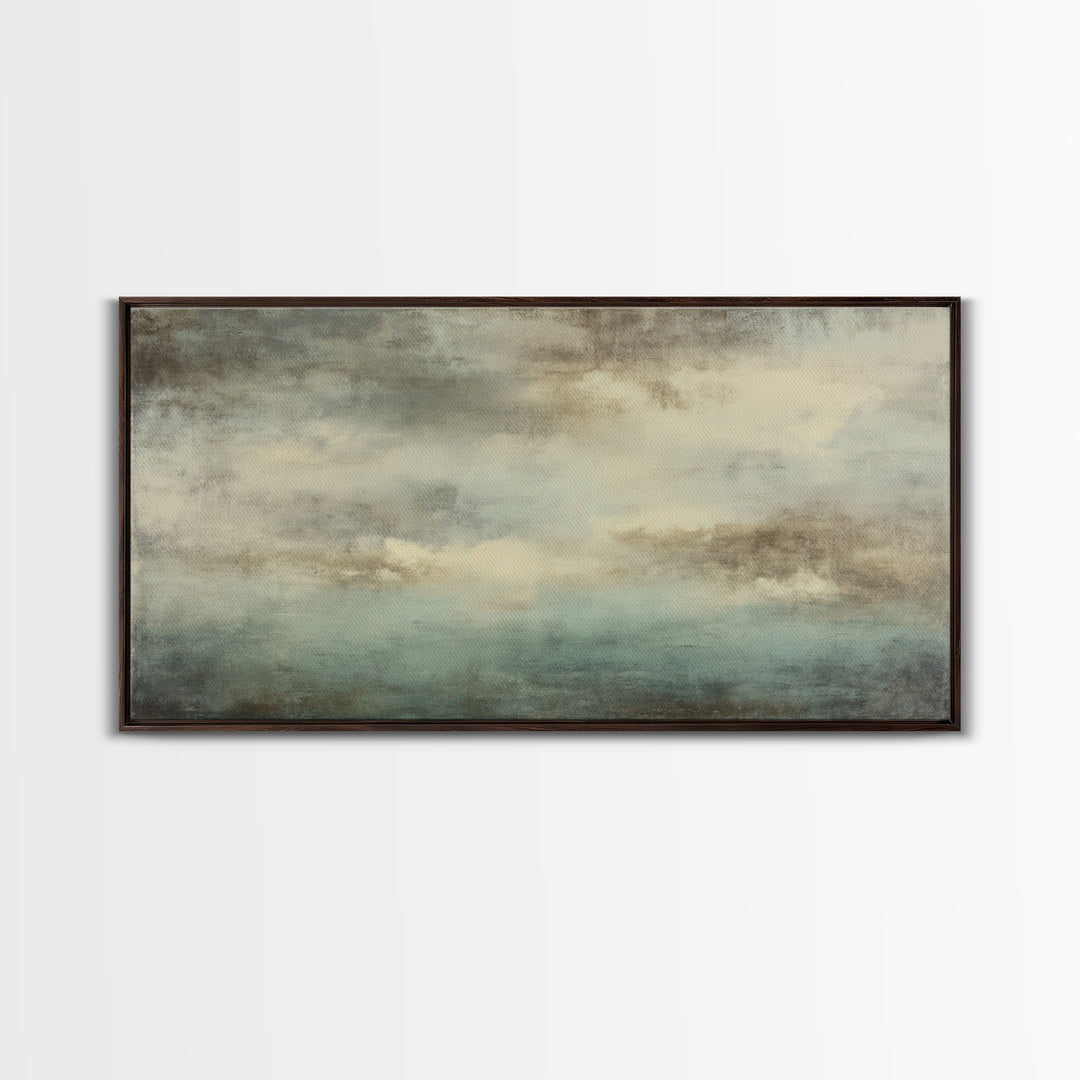 Deep Green and Walnut Toned Abstract Canvas Print, Law Office Art, Digital Prints, Office Decor, Counsel, Gifts for Lawyers, LOA-2x1-89