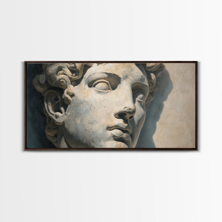 Classical Statue Bust Framed Canvas Print, Law Office Art, Office Wall Decor, Office Decor, Oil Painting, Counsel, Law School, LOA-2x1-92