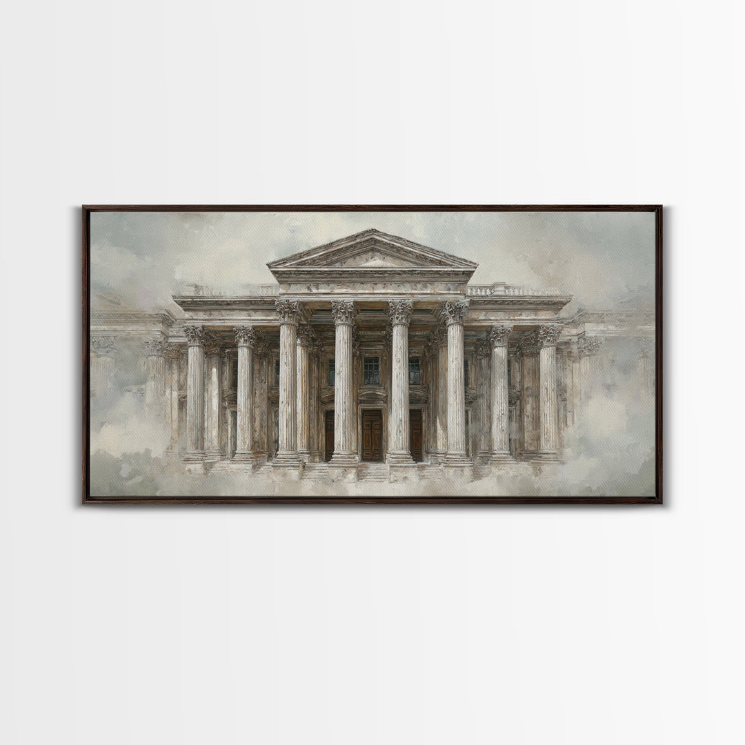 Marble Courthouse Column Study Without Building Scene Canvas Print, Law Office Art, Teen Girl Room Decor, Office Decor, Counsel, LOA-2x1-95