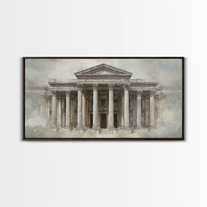 Marble Courthouse Column Study Without Building Scene Canvas Print, Law Office Art, Teen Girl Room Decor, Office Decor, Counsel, LOA-2x1-95