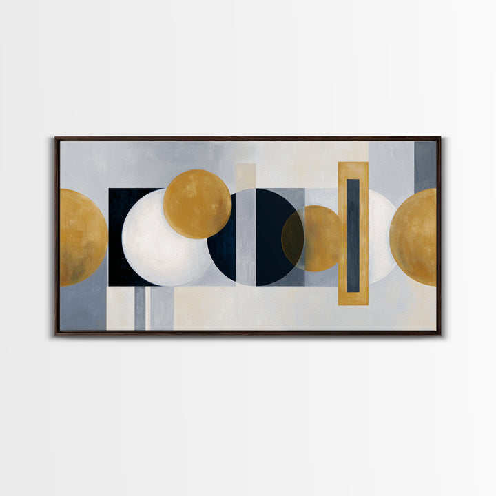 Balanced Geometric Forms Symbolizing Fairness Framed Canvas Print, Law Office Art, Office Decor, Abstract Art, Counsel, LOA-2x1-97