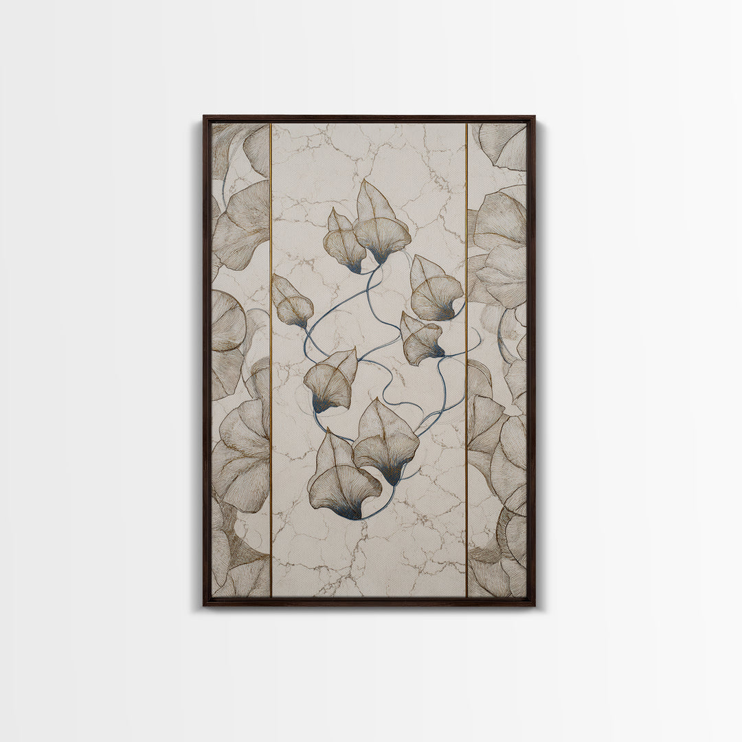 Minimal Line Drawing of Scales and Laurel Framed Canvas Print, Law Office Art, Fine Art Print, Office Decor, Abstract Art, LOA-2x3-18