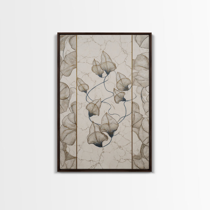 Minimal Line Drawing of Scales and Laurel Framed Canvas Print, Law Office Art, Fine Art Print, Office Decor, Abstract Art, LOA-2x3-18