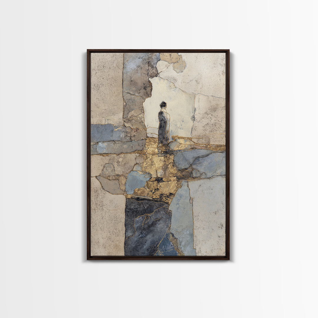 Gold Thread Knot Symbolizing Resolution Framed Canvas Print, Law Office Art, Home Decor, Office Decor, Abstract Art, Counsel, LOA-2x3-26