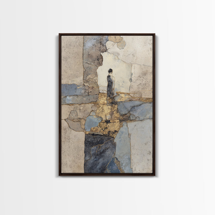 Gold Thread Knot Symbolizing Resolution Framed Canvas Print, Law Office Art, Home Decor, Office Decor, Abstract Art, Counsel, LOA-2x3-26