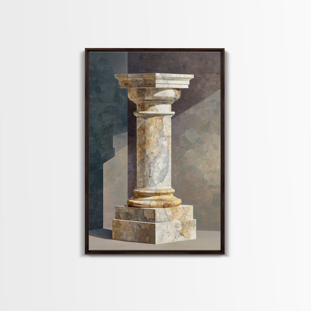 Marble Courthouse Column Study Without Building Scene Canvas Print, Law Office Art, Office Decor, Watercolor Art, Counsel, LOA-2x3-35