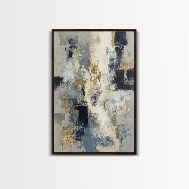 Abstract Navy and Gold Composition for Authority Canvas Print, Law Office Art, Office Wall Decor, Office Decor, Counsel, LOA-2x3-36