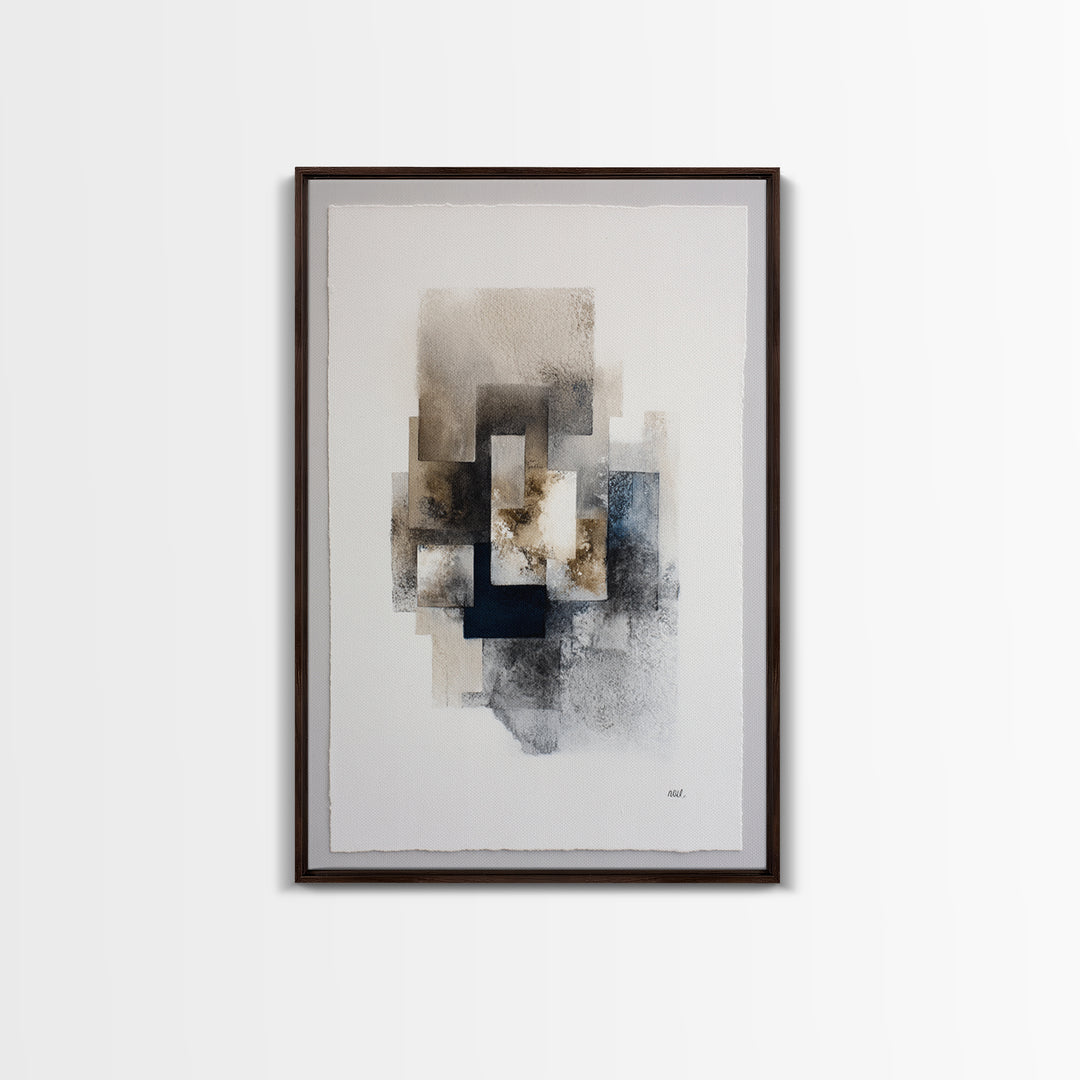 Ink Wash Mountain Symbolizing Stability Framed Canvas Print, Law Office Art, Lawyer Sign, Office Decor, Fine Art, Counsel, LOA-2x3-4