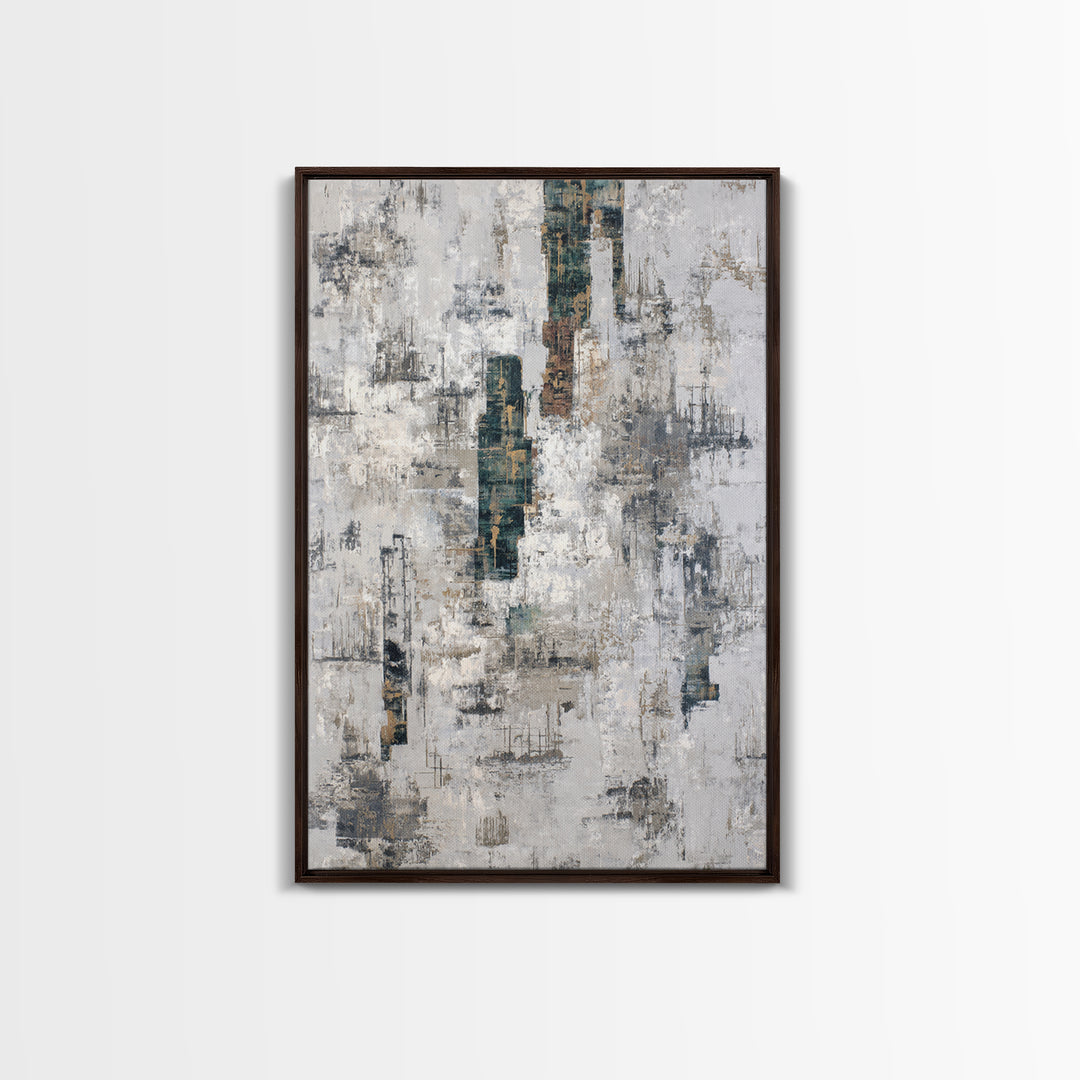 Deep Green and Walnut Toned Abstract Canvas Print, Law Office Art, Luxury Decor, Office Decor, Abstract Art, Counsel, LOA-2x3-5