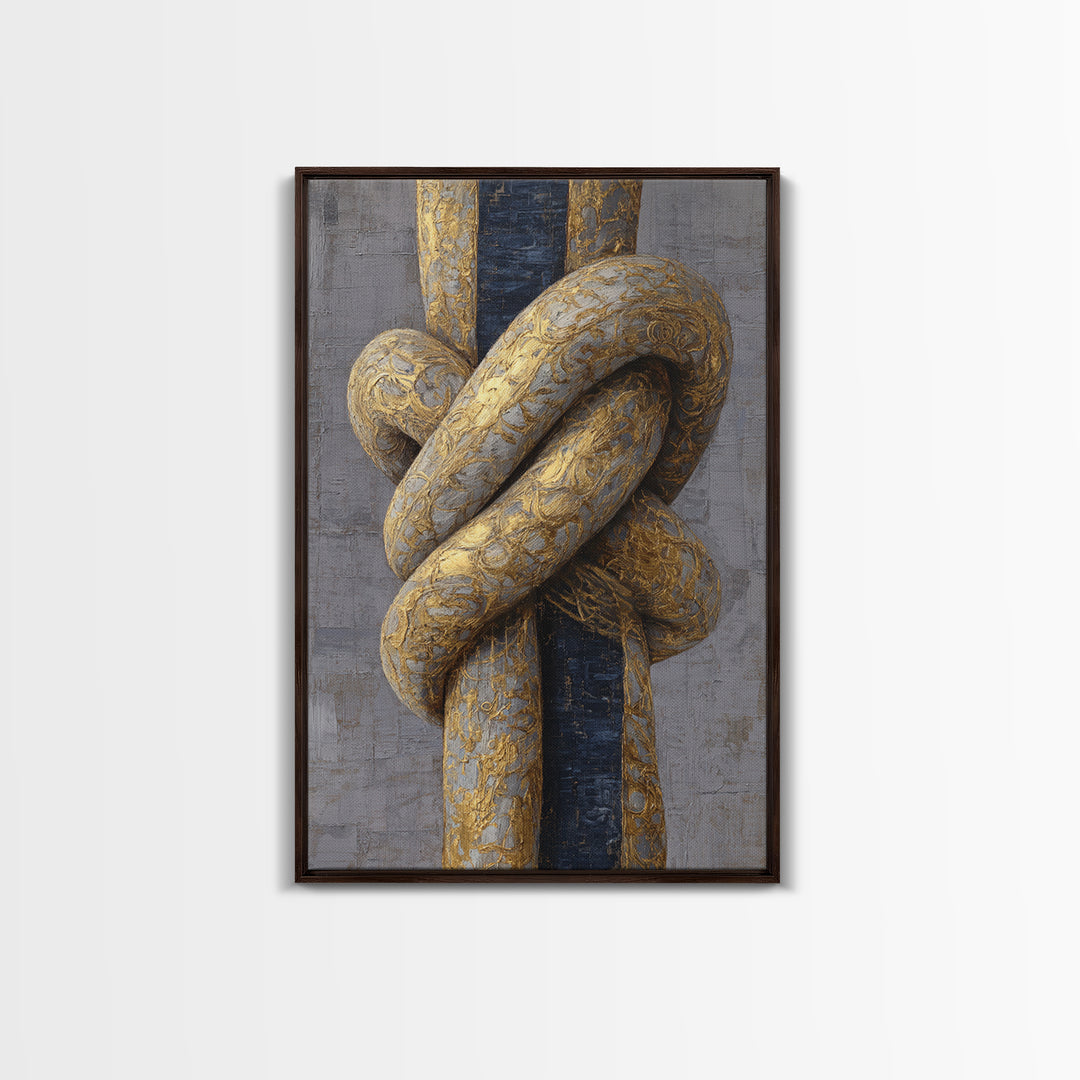 Gold Thread Knot Symbolizing Resolution Canvas Print, Law Office Art, Boho Decor, Office Decor, Counsel, Digital Prints, LOA-2x3-50