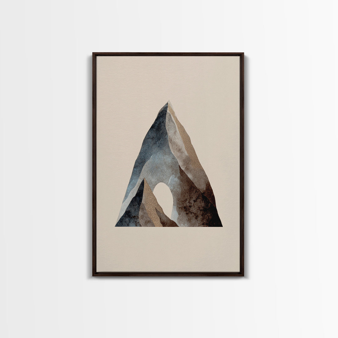 Ink Wash Mountain Symbolizing Stability Framed Canvas Print, Law Office Art, Lawyer Office Decor, Office Decor, Counsel, LOA-2x3-52