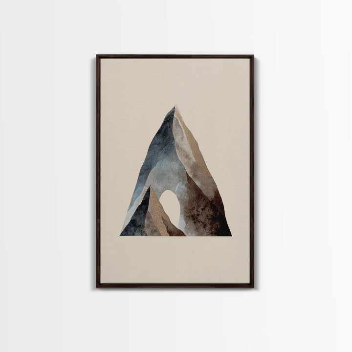 Ink Wash Mountain Symbolizing Stability Framed Canvas Print, Law Office Art, Lawyer Office Decor, Office Decor, Counsel, LOA-2x3-52