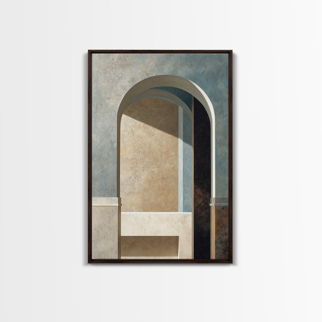 Architectural Arch and Column Abstraction Canvas Print, Law Office Art, Textured Painting, Office Decor, Fine Art, Counsel, LOA-2x3-70