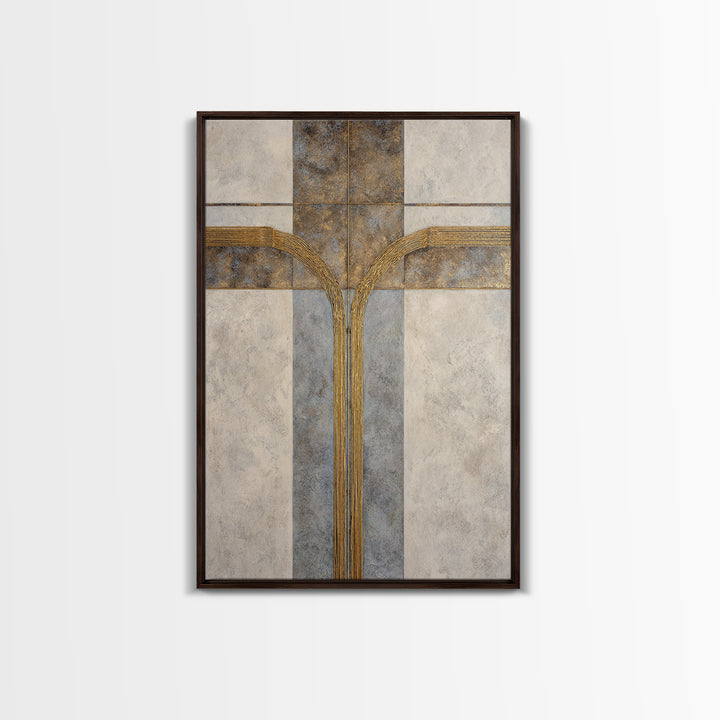 Gold Thread Knot Symbolizing Resolution Framed Canvas Print, Law Office Art, Office Decor, Watercolor Art, Counsel, LOA-2x3-74