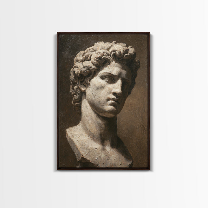 Classical Statue Bust Framed Canvas Print, Law Office Art, Metal Wall Decor, Office Decor, Oil Painting, Counsel, LOA-2x3-8