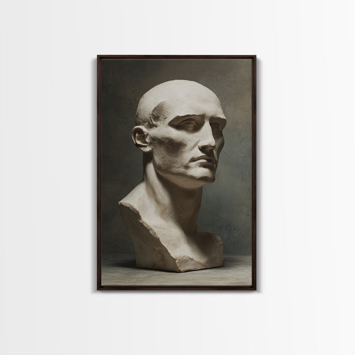 Classical Statue Bust Framed Canvas Print, Law Office Art, Fine Art Print, Office Decor, Watercolor Art, Counsel, Painting, LOA-2x3-80