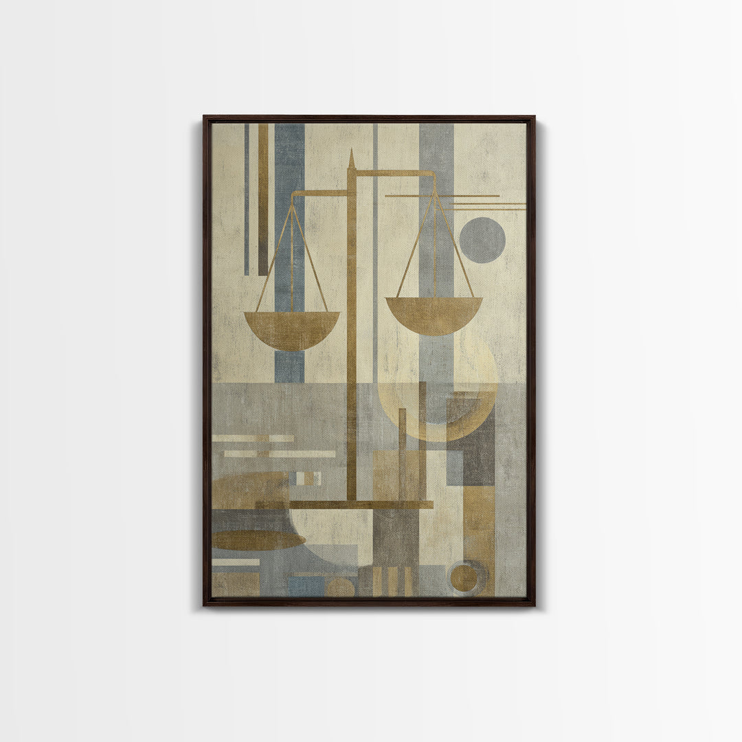 Classical Scales of Justice Canvas Print, Law Office Art, Office Decor, Oil Painting, Counsel, Therapy Office Decor, LOA-2x3-81