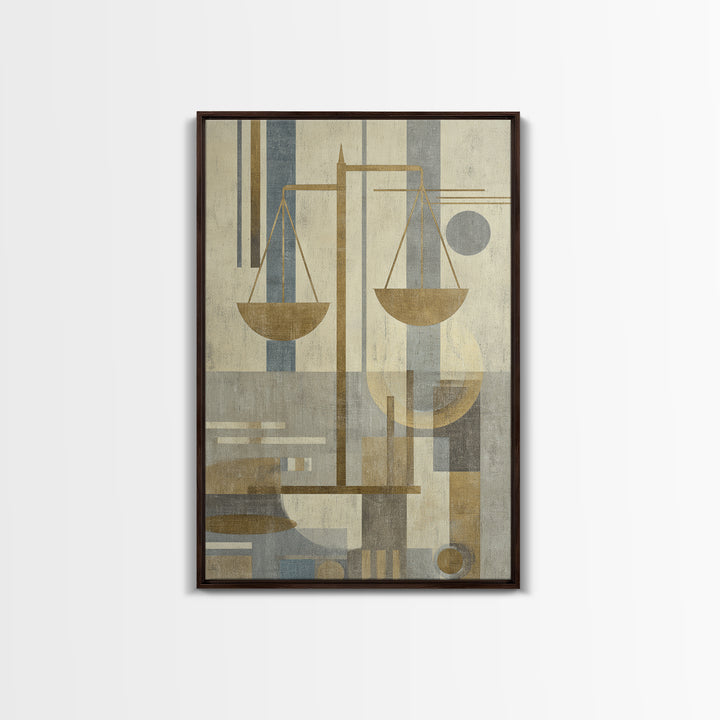 Classical Scales of Justice Canvas Print, Law Office Art, Office Decor, Oil Painting, Counsel, Therapy Office Decor, LOA-2x3-81