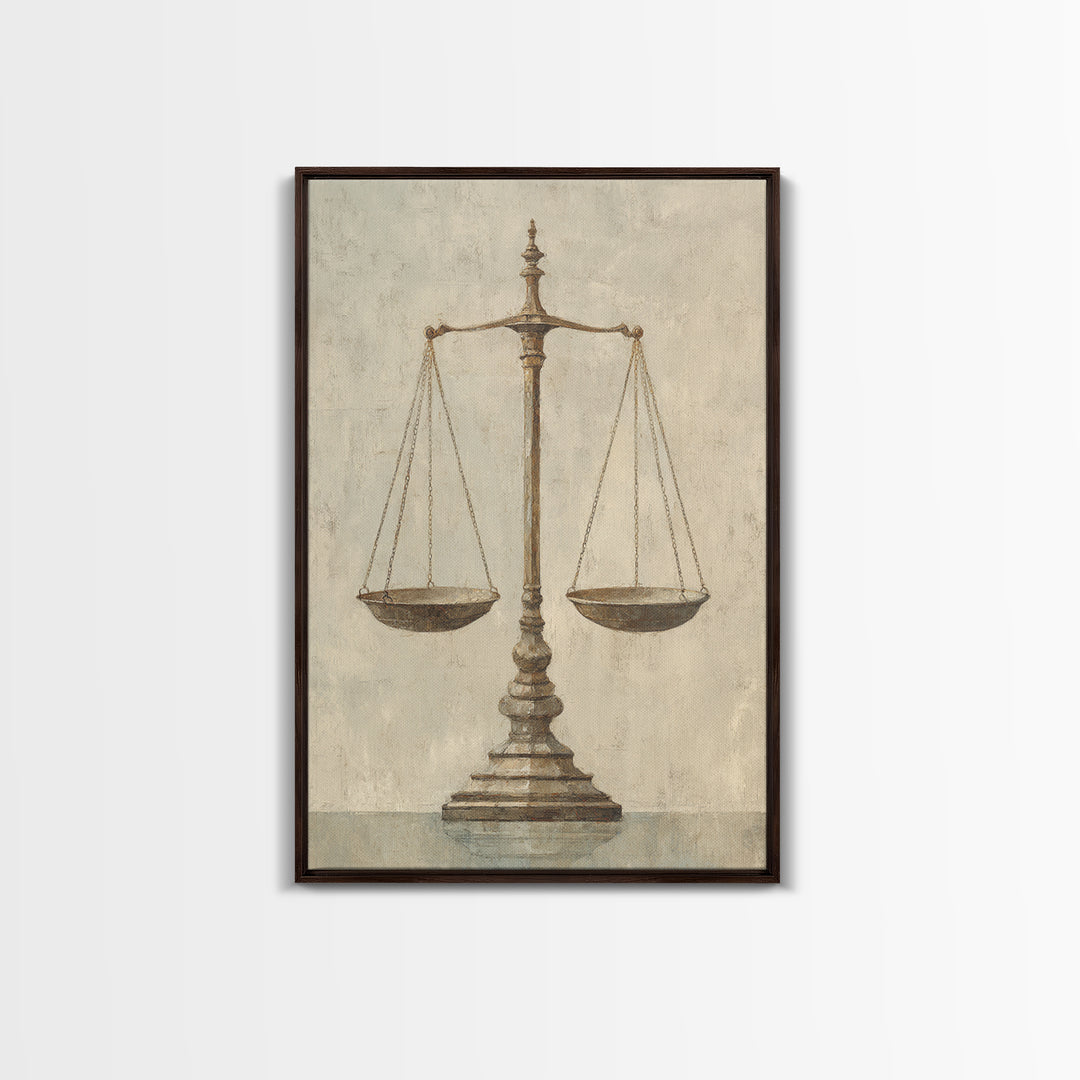 Classical Scales of Justice Canvas Print, Law Office Art, Art Print, Office Decor, Counsel, Printable Art, Office Wall Art, LOA-2x3-9
