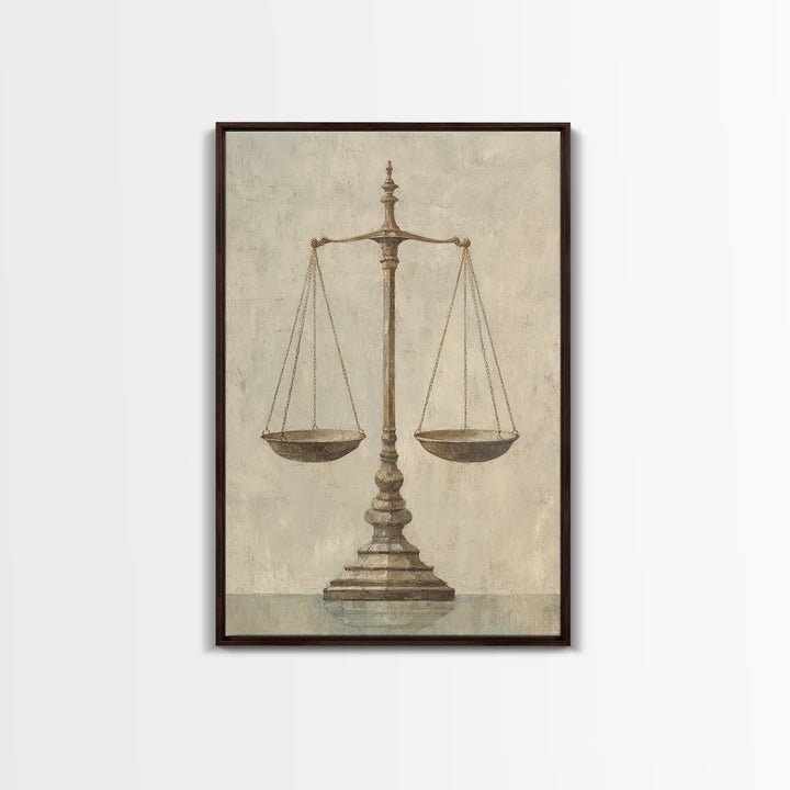 Classical Scales of Justice Canvas Print, Law Office Art, Art Print, Office Decor, Counsel, Printable Art, Office Wall Art, LOA-2x3-9