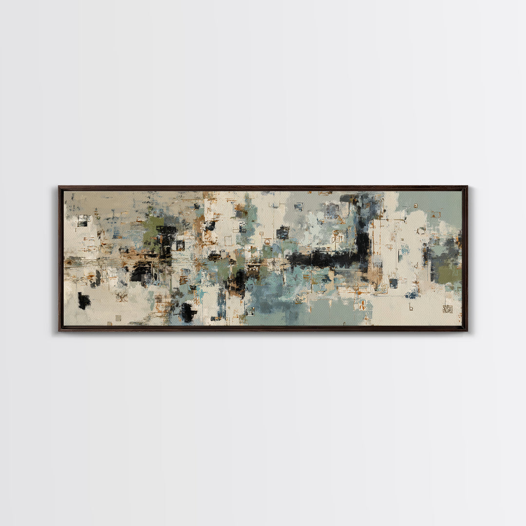 Deep Green and Walnut Toned Abstract Canvas Print, Law Office Art, Digital Prints, Office Decor, Counsel, Gifts for Lawyers, LOA-3x1-13