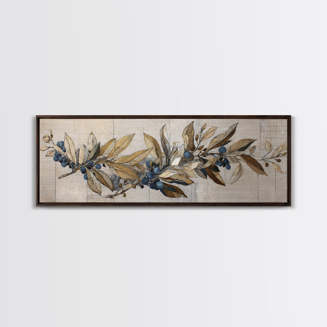 Minimal Line Drawing of Scales and Laurel Framed Canvas Print, Law Office Art, Wall Art, Office Decor, Abstract Art, Counsel, LOA-3x1-2