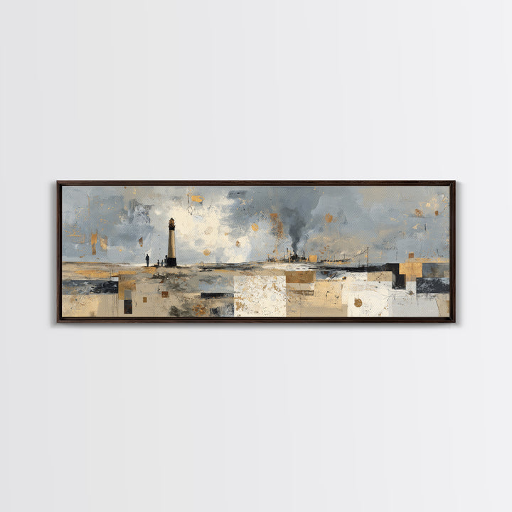Stormy Landscape with Lighthouse as Guidance Metaphor Canvas Print, Law Office Art, Modern Decor, Office Decor, Counsel, LOA-3x1-27