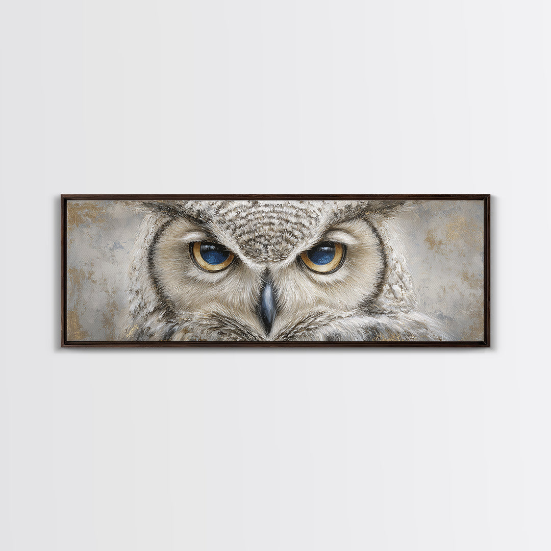 Owl Portrait Representing Wisdom Canvas Print, Law Office Art, Office Wall Art, Office Decor, Fine Art, Counsel, Butterfly Art, LOA-3x1-33