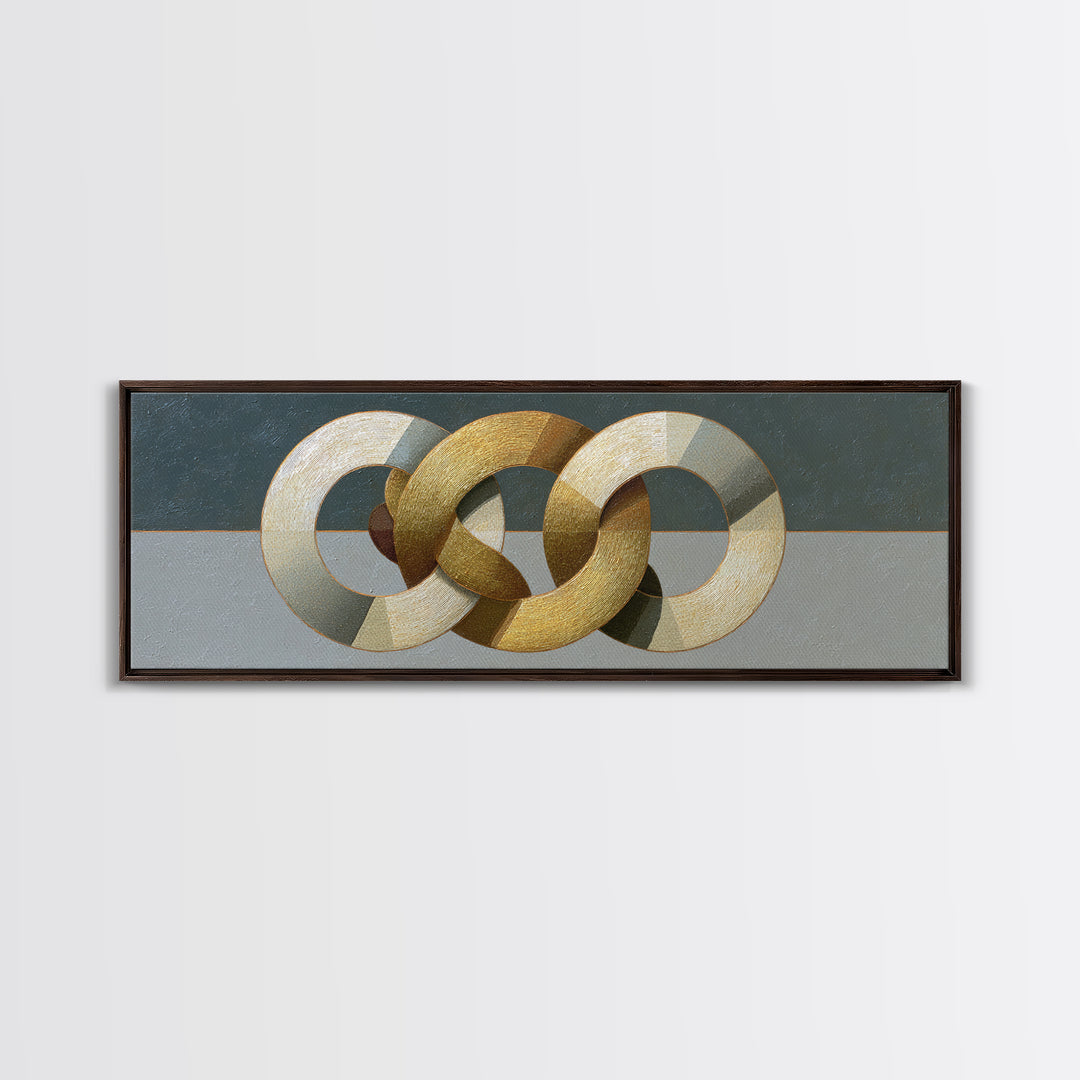 Gold Thread Knot Symbolizing Resolution Canvas Print, Law Office Art, Painting, Office Decor, Abstract Art, Counsel, Floral Art, LOA-3x1-34