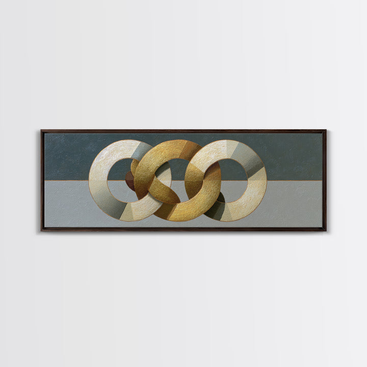 Gold Thread Knot Symbolizing Resolution Canvas Print, Law Office Art, Painting, Office Decor, Abstract Art, Counsel, Floral Art, LOA-3x1-34