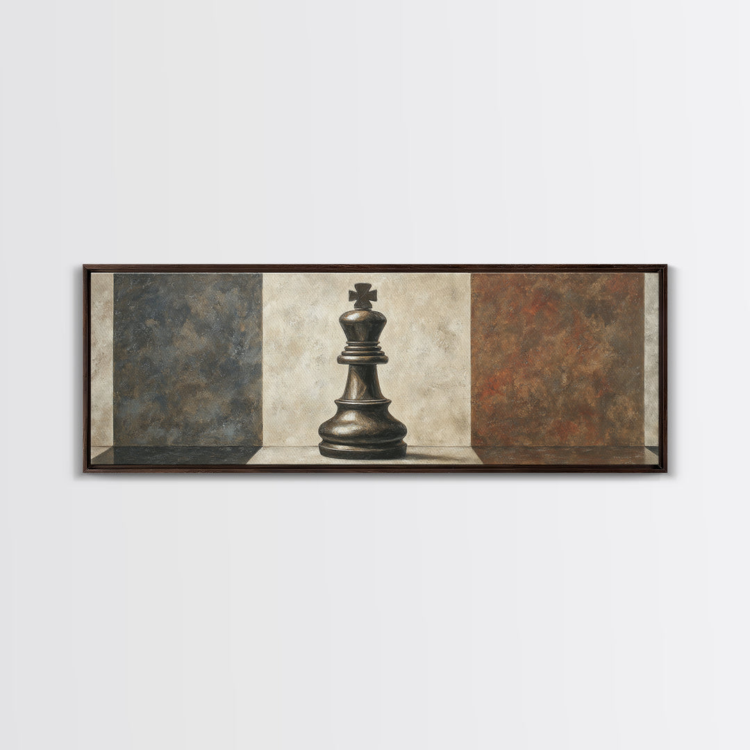 Single Chess King Canvas Print, Law Office Art, Decor, Office Decor, Fine Art, Counsel, Bookish Wall Art, Gifts for Lawyers, LOA-3x1-38