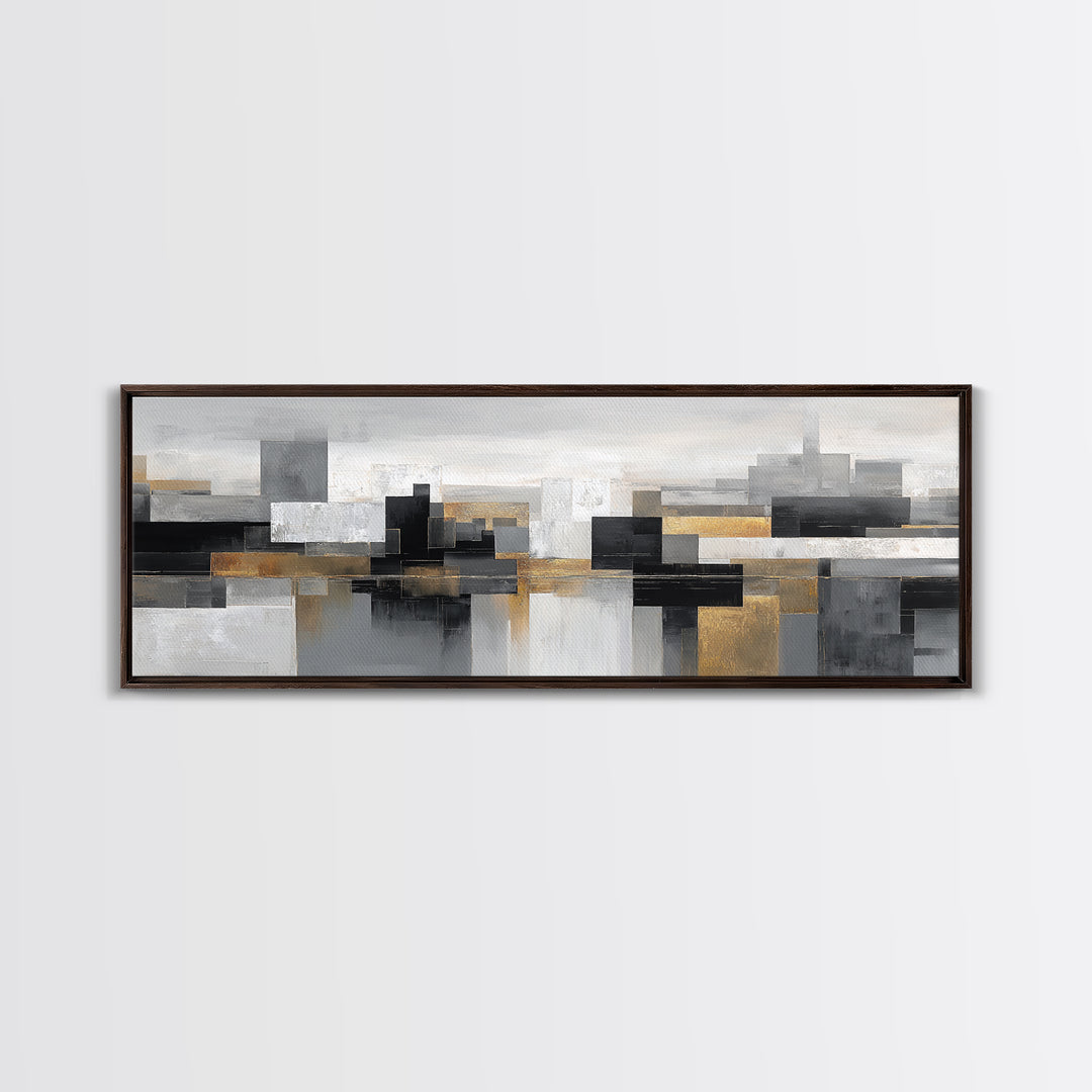 Quiet City Skyline Canvas Print, Law Office Art, Law, Office Decor, Abstract Art, Counsel, Modern Decor, Fine Art Print, LOA-3x1-4