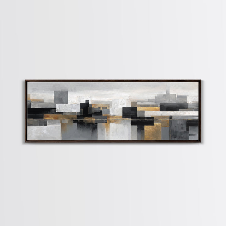 Quiet City Skyline Canvas Print, Law Office Art, Law, Office Decor, Abstract Art, Counsel, Modern Decor, Fine Art Print, LOA-3x1-4