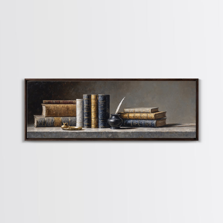 Dignified Law Books and Fountain Pen Still Canvas Print, Law Office Art, Canvas Print, Office Decor, Fine Art, Counsel, LOA-3x1-66