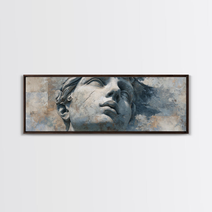 Classical Statue Bust Canvas Print, Law Office Art, Textured Painting, Office Decor, Oil Painting, Counsel, Office Wall Art, LOA-3x1-88