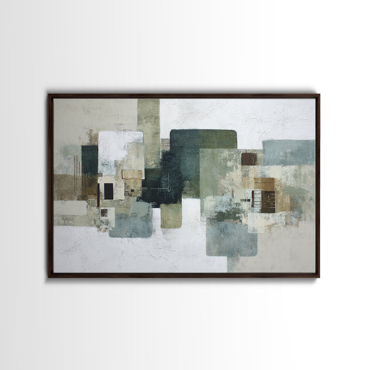 Deep Green and Walnut Toned Abstract Canvas Print, Law Office Art, Printable, Office Decor, Abstract Art, Counsel, LOA-3x2-1