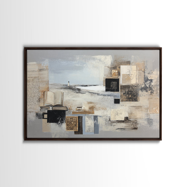 Stormy Landscape with Lighthouse as Guidance Metaphor Canvas Print, Law Office Art, Minimalist Decor, Office Decor, Counsel, LOA-3x2-15
