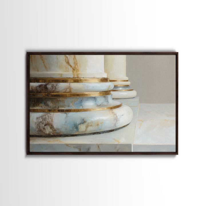 Marble Courthouse Column Study Without Building Scene Framed Canvas Print, Law Office Art, Office Art, Office Decor, Counsel, LOA-3x2-31